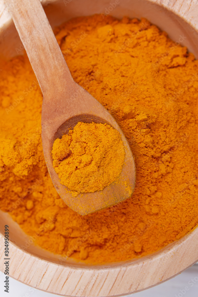 Close up shot of turmeric or curry powder Close up shot of turmeric or curry powder