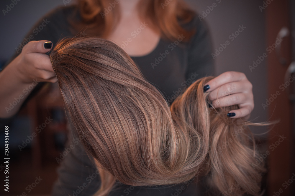 Obraz premium Wigs, hair. Womens beauty concept