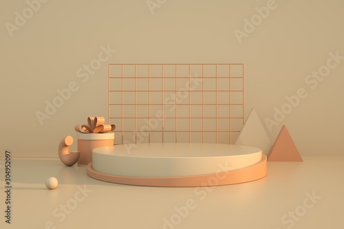 3D rendering of the yellow geometric background can be used for commercial advertising