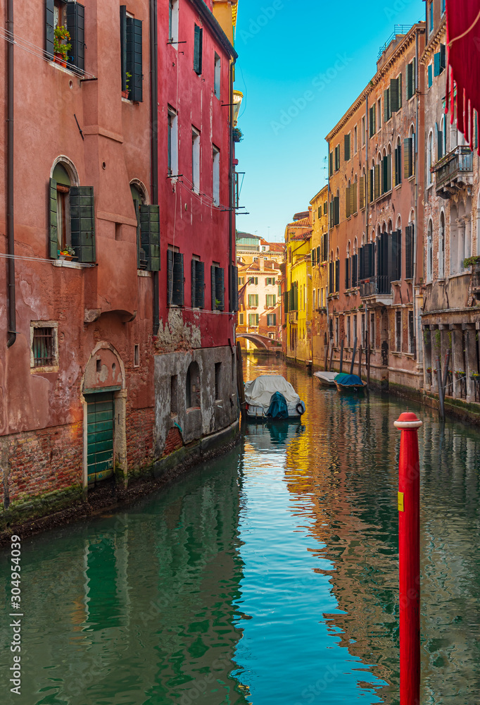 Vivid colors in Venice canal 01