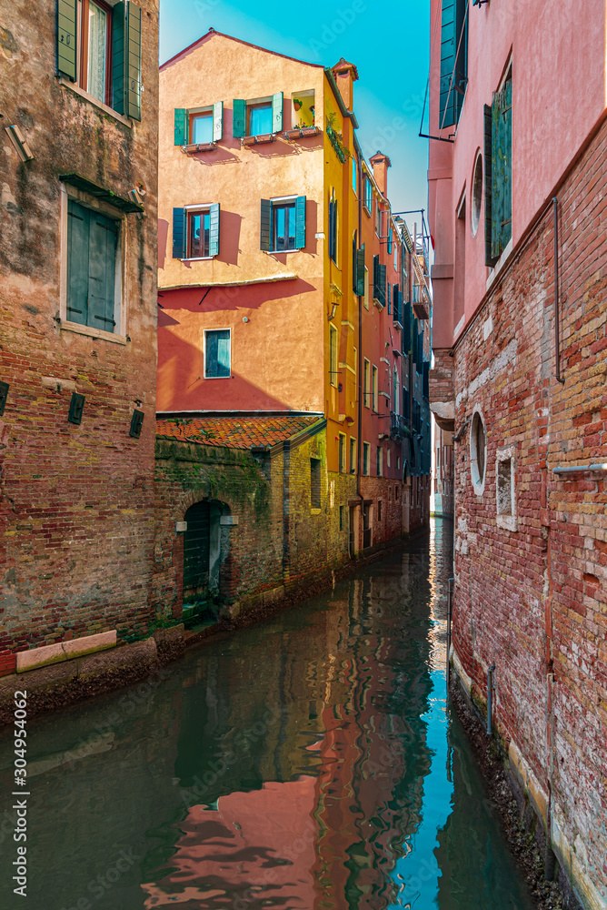 Vivid colors in Venice canal 02