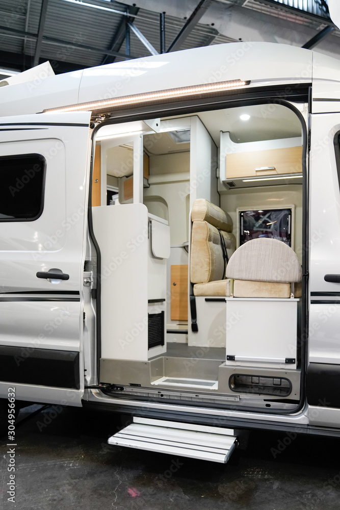 camper van motorhome interior in dealership showroom Stock Photo | Adobe  Stock