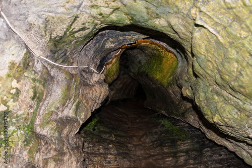 Akhshtyrskaya cave is a landmark near the city of Sochi, Russia. 27 October 2019 photo