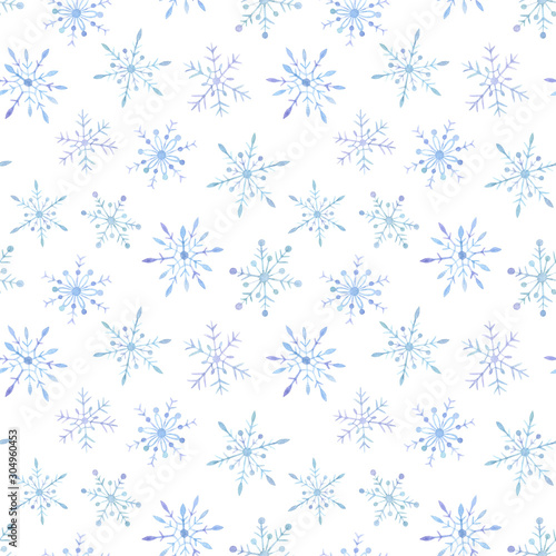 Watercolor Snowflakes Pattern