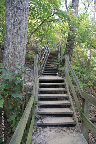 Nature Hike with Stairs and Waterfall