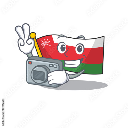 Flag oman as a professional Photographer with a camera