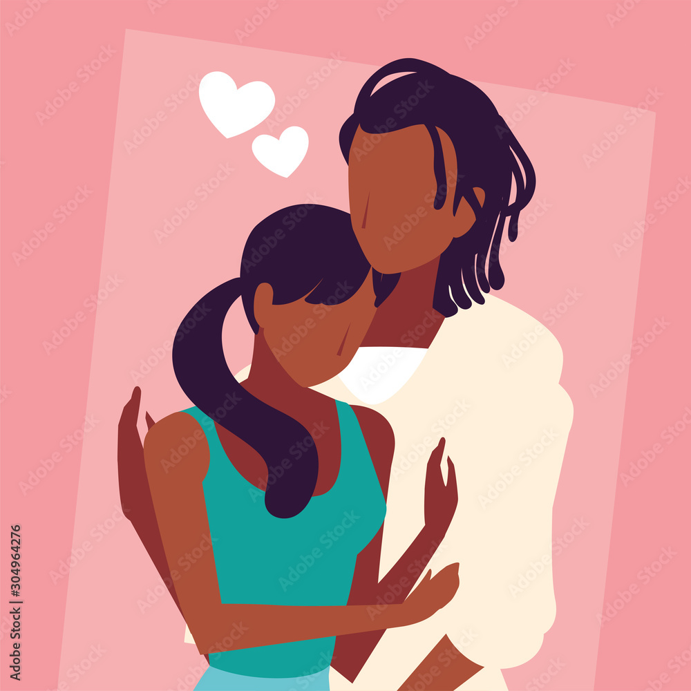 cute couple of people in love, man and woman embracing each other affectionately cute couple of people in love, man and woman embracing each other affectionately