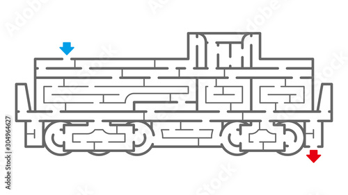 機関車の迷路（塗り絵）