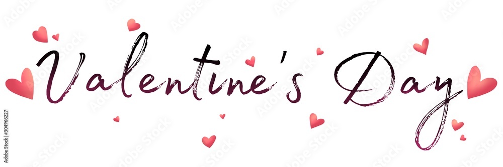 Valentines day background with heart pattern and typography of happy valentines day text . Wallpaper, flyers, invitation, posters, brochure, banners. 
