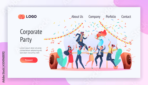 Vector corporate party service website template a
