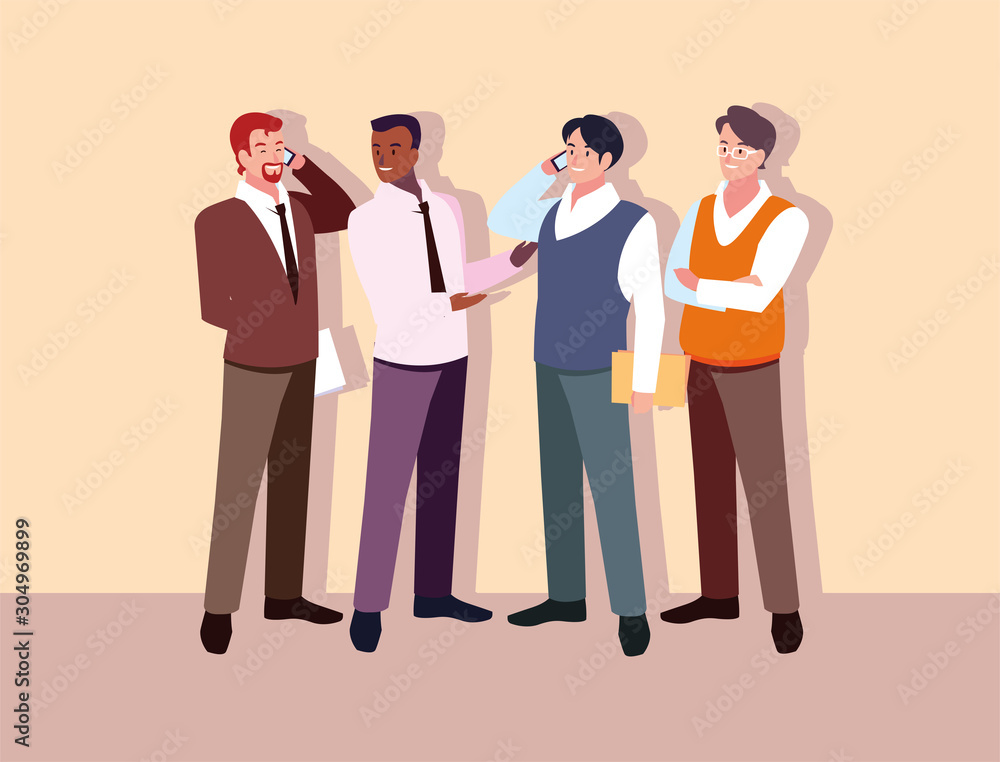 set of businessmen with various views, poses and gestures set of businessmen with various views, poses and gestures