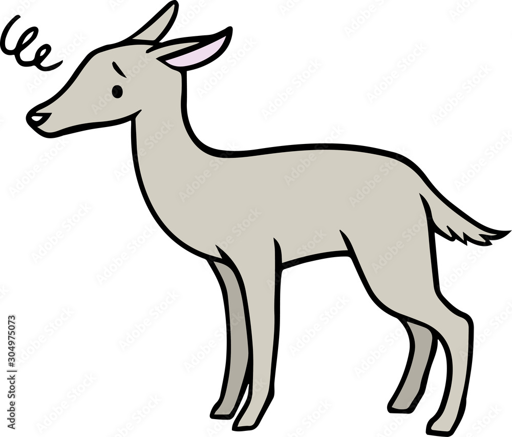 Obraz premium シカのイラスト_困り顔2