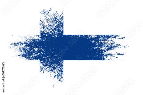 Canvas Print flag of finland with texture. template for design