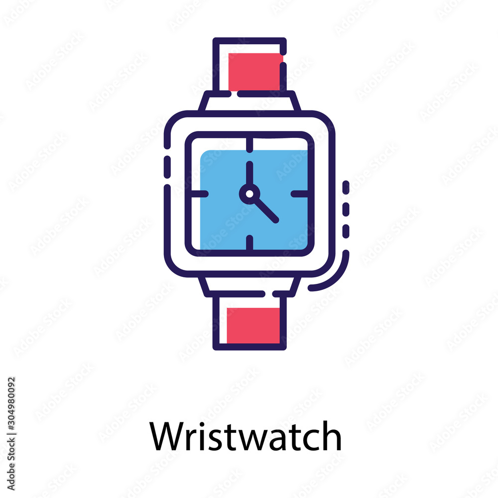 Wristwatch Flat  Vector 