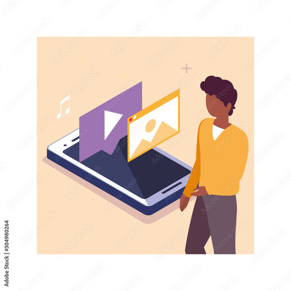 man with smartphone screen and mobile applications man with smartphone screen and mobile applications