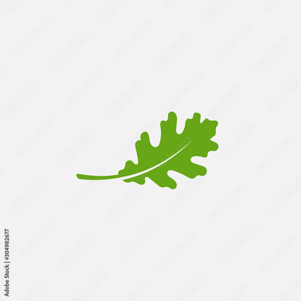 Green leaf ecology nature element vector icon, Leaf Icon, green oak leaf ecology nature element vector - obrazy, fototapety, plakaty 