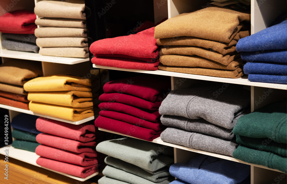 winter sweater on store shelves winter sweater on store shelves