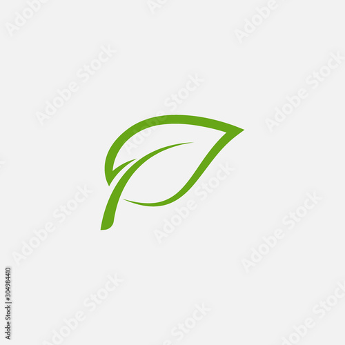 Green leaf ecology nature element vector icon, Leaf linear Icon, green leaf ecology nature element vector