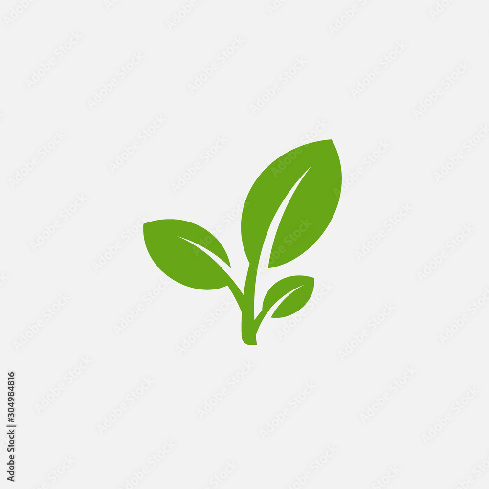 Green leaf ecology nature element vector icon, Leaf Icon, green leaf ecology nature element vector - obrazy, fototapety, plakaty 