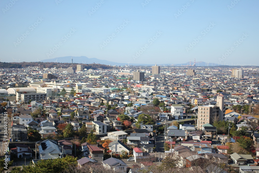 御隅櫓から望む秋田市中心部 御隅櫓から望む秋田市中心部