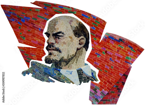 Wallpaper Mural Picture Vladimir Lenin on white background.  Torontodigital.ca