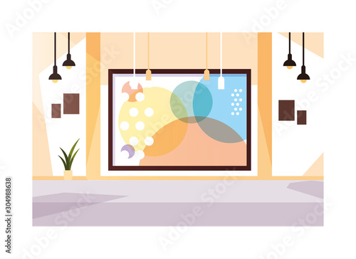 exhibition hall , art gallery on white background
