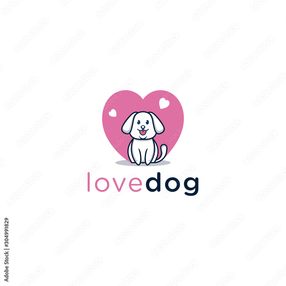 love dog logo vector icon illustration template love dog logo vector icon illustration template