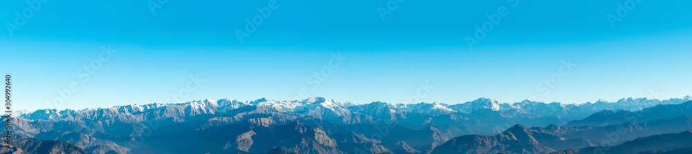 Shivalik Range of the Himalayas, Narkanda Valley, Himachal Pradesh- a panoramic view of the Shivalik Range taken from Hatu Peak