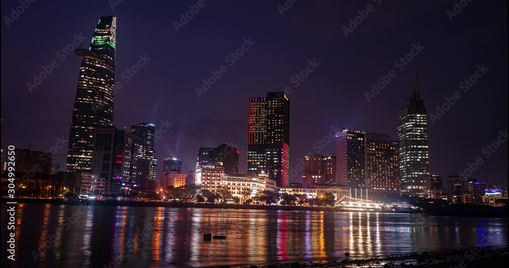 The central part of Ho Chi Minh City in Vietnam. Time Laps evening and night. The central part of Ho Chi Minh City in Vietnam. Time Laps evening and night.