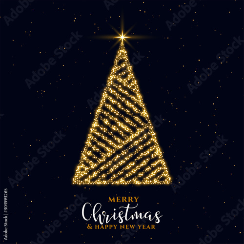 2019-FEBRBeautiful golden sparkle christmas tree festival card designUARY 03----RAMADAN