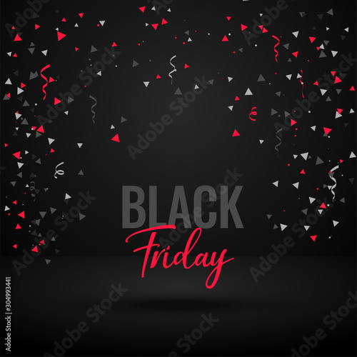 black friday celebration background with confetti