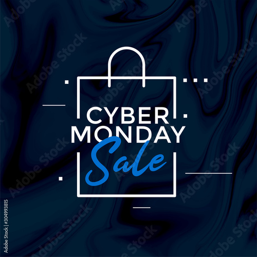 stylish cyber monday sale shopping bag design