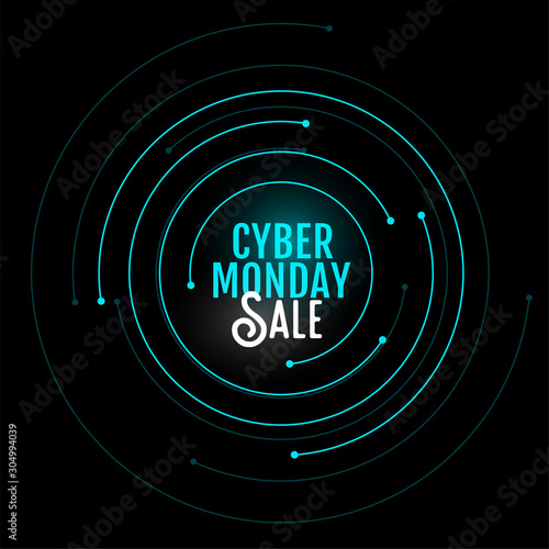 cyber monday sale background in circular style design