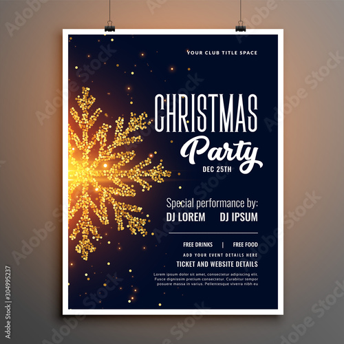 creative christmas party flyer cover template design