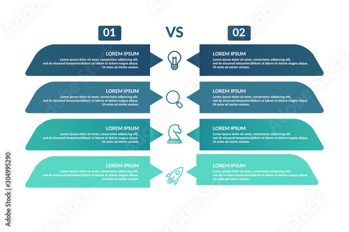 comparison infographic template design for business presentation 