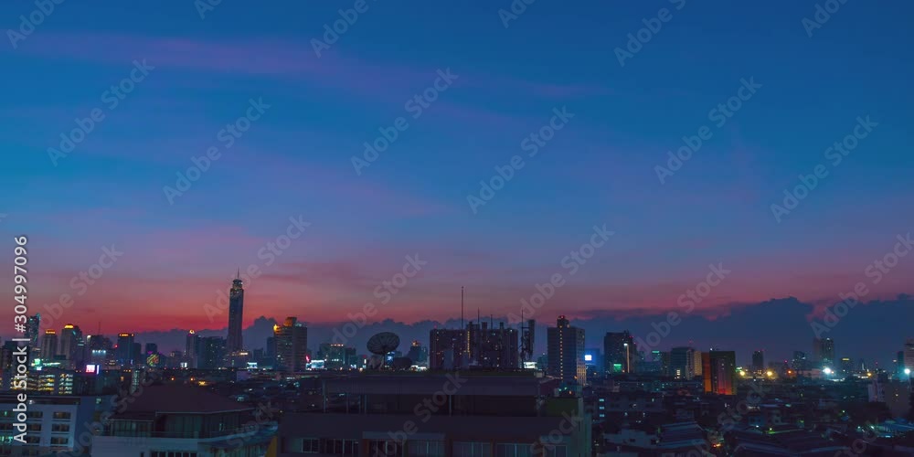 View of the city in a beautiful twilight atmosphere View of the city in a beautiful twilight atmosphere