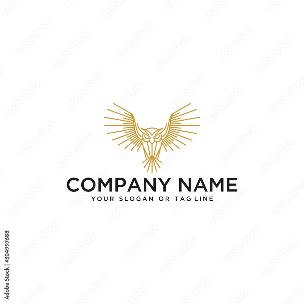Obraz premium owl logo design vector template