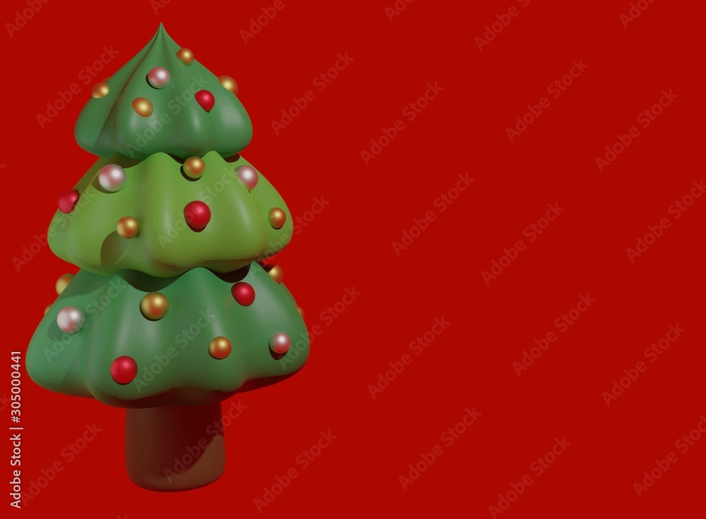 クリスマスツリーの3DCG