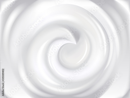 Realistic cosmetic cream smear, top view