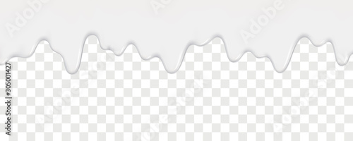 Realistic liquid cream on transparent background