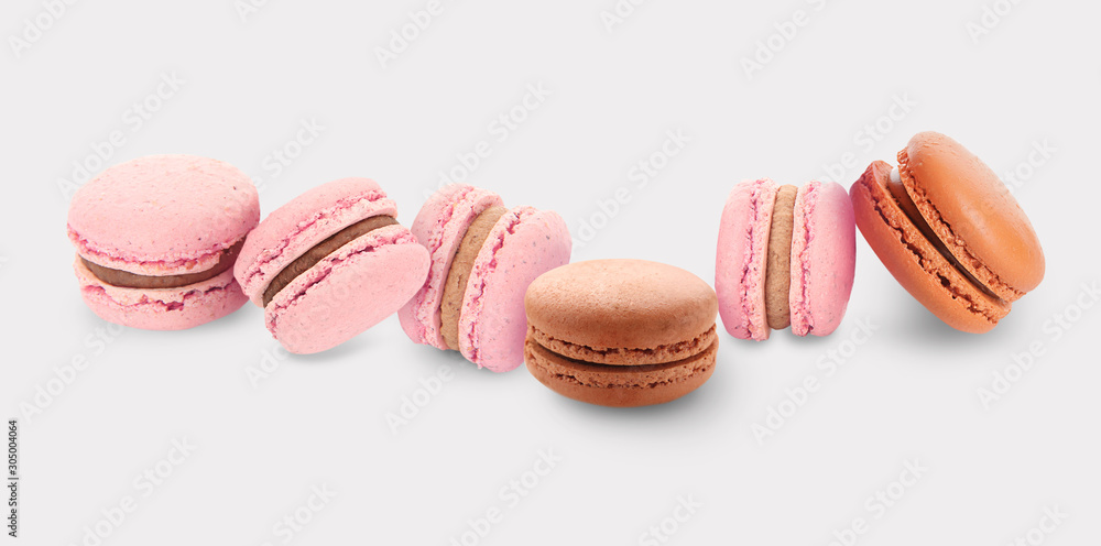 Delicious macarons on white background Delicious macarons on white background