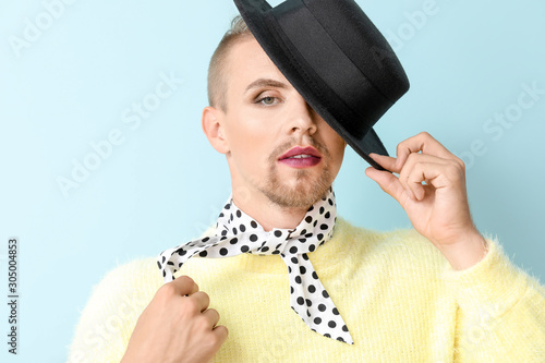 Portrait of young transgend...