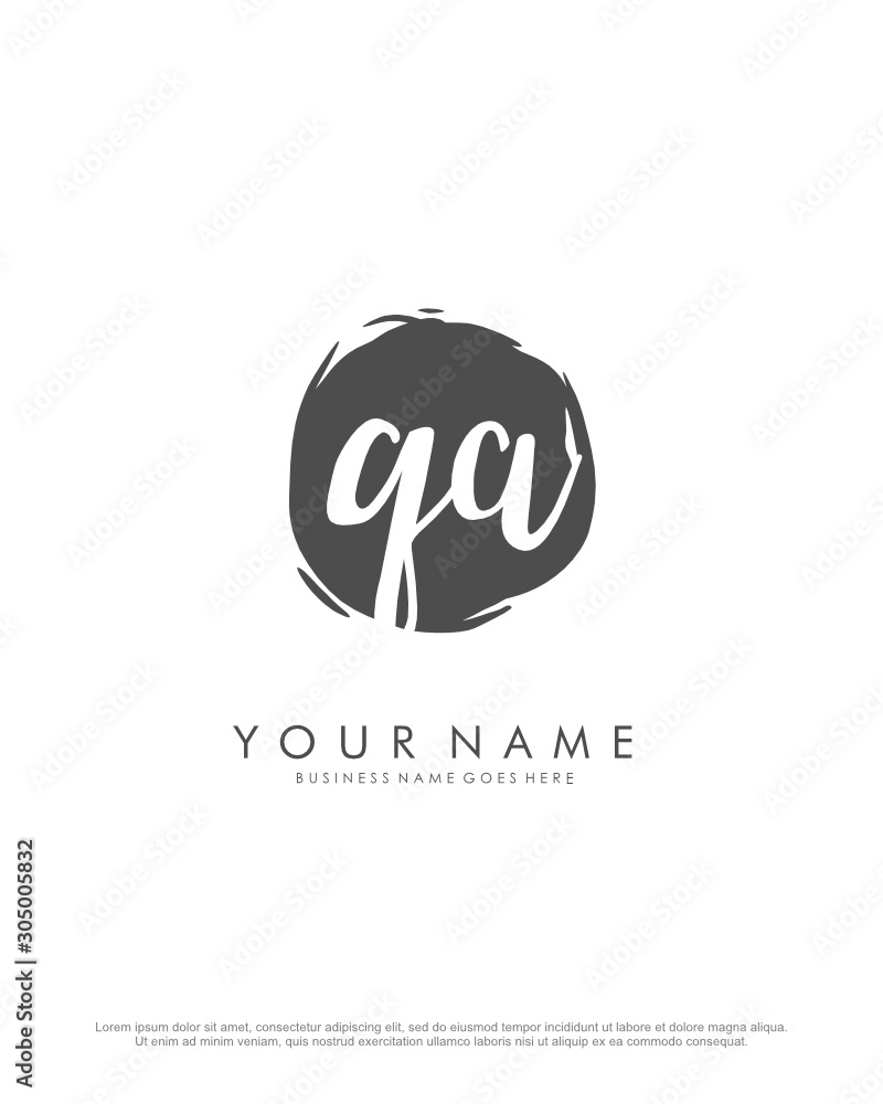 Q A QA initial splash logo template vector. A logo design for company and identity business.