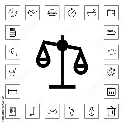 Scales icon illustration isolated vector sign symbol