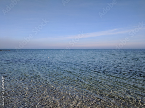 beautiful seascape without people with azure water