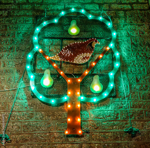 A Christmas partridge in a pear tree light decoration