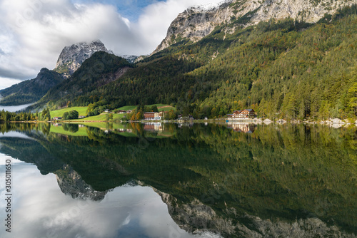 Stunning view of Hintersee and Alps in Ramsau  Bavaria  Germany