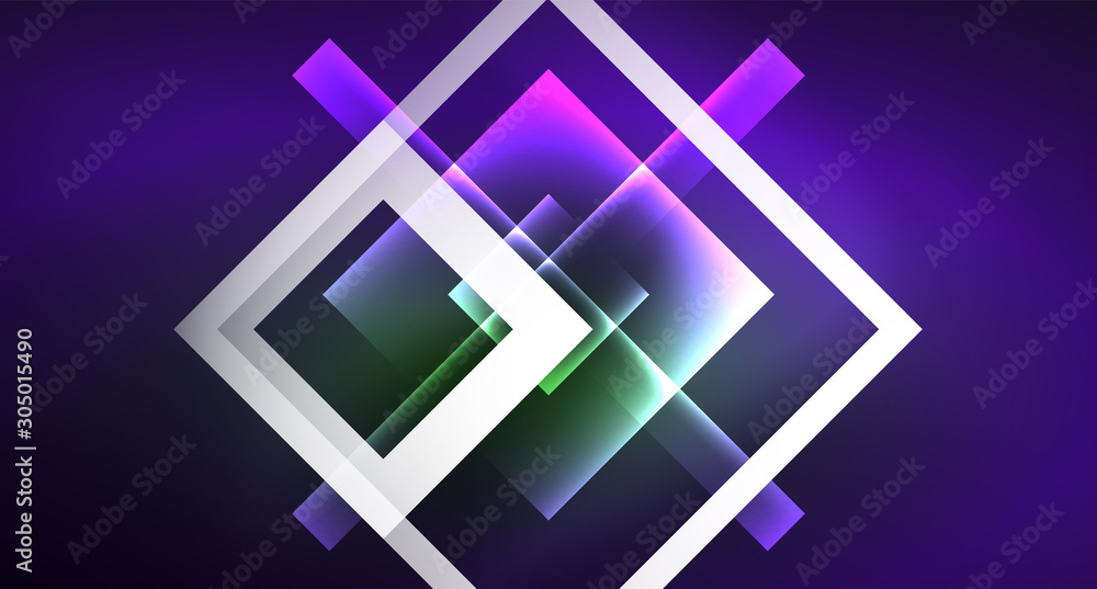 Neon geometric abstract background in hipster style on light background. Space retro design. Color geometric pattern. Square shape abstract background. Neon geometric abstract background in hipster style on light background. Space retro design. Color geometric pattern. Square shape abstract background.