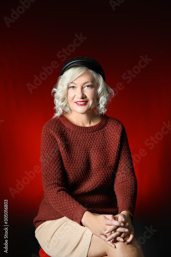 Portrait of stylish mature ...