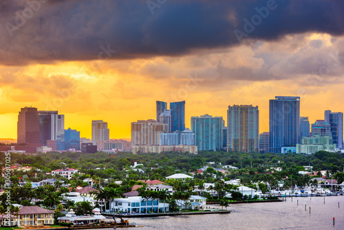 Fort Lauderdale, Florida, USA skyline and river © SeanPavonePhoto